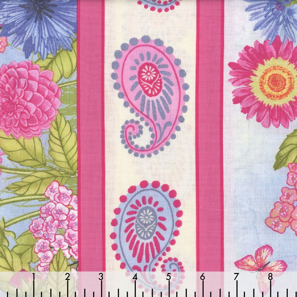 Wilmington Prints Paisley Punch Danielle Leone Pink Blue Cream